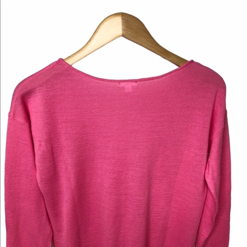 BP Pullover Knit Sweater High Low Hem Pink Size Medium Rolled Neckline - Picture 2 of 7